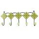 Pea Green Big Ceramic Floral Tile Wall Hook
